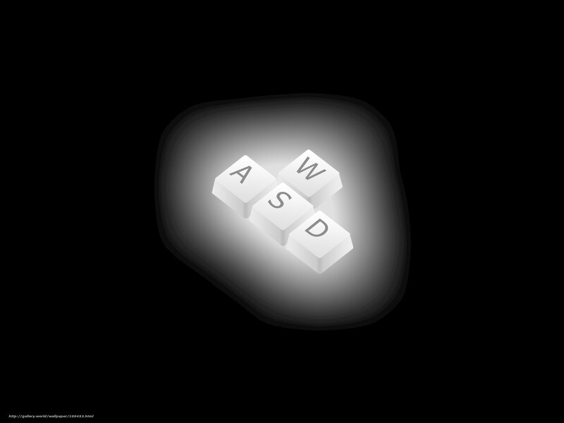 glowing aswd keys on black
