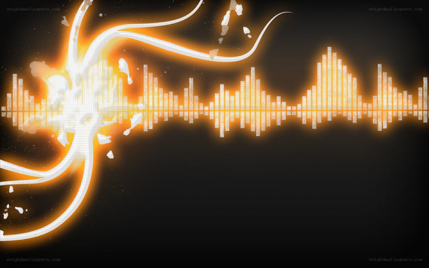 glowing audio waveform design
