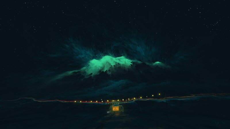 Glowing Aurora over Camper
