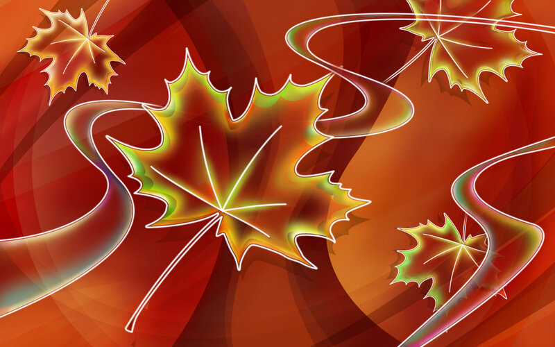 Glowing Autumn Leaves — Red