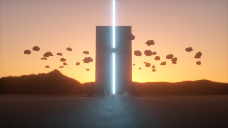 Glowing Beam in Desert
