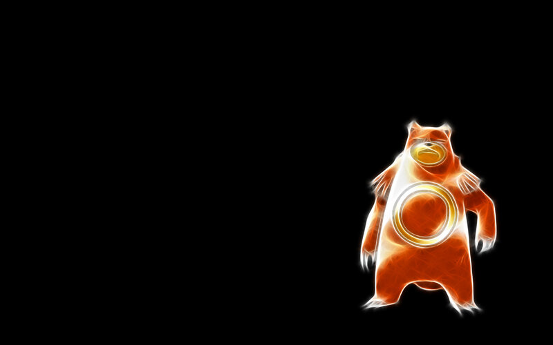 glowing bear character