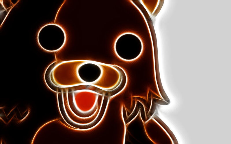 glowing bear face