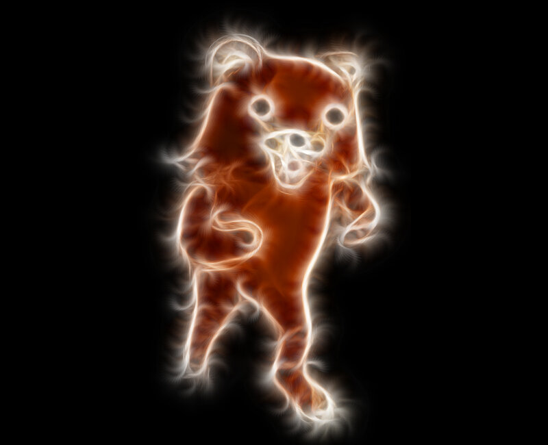glowing bear figure