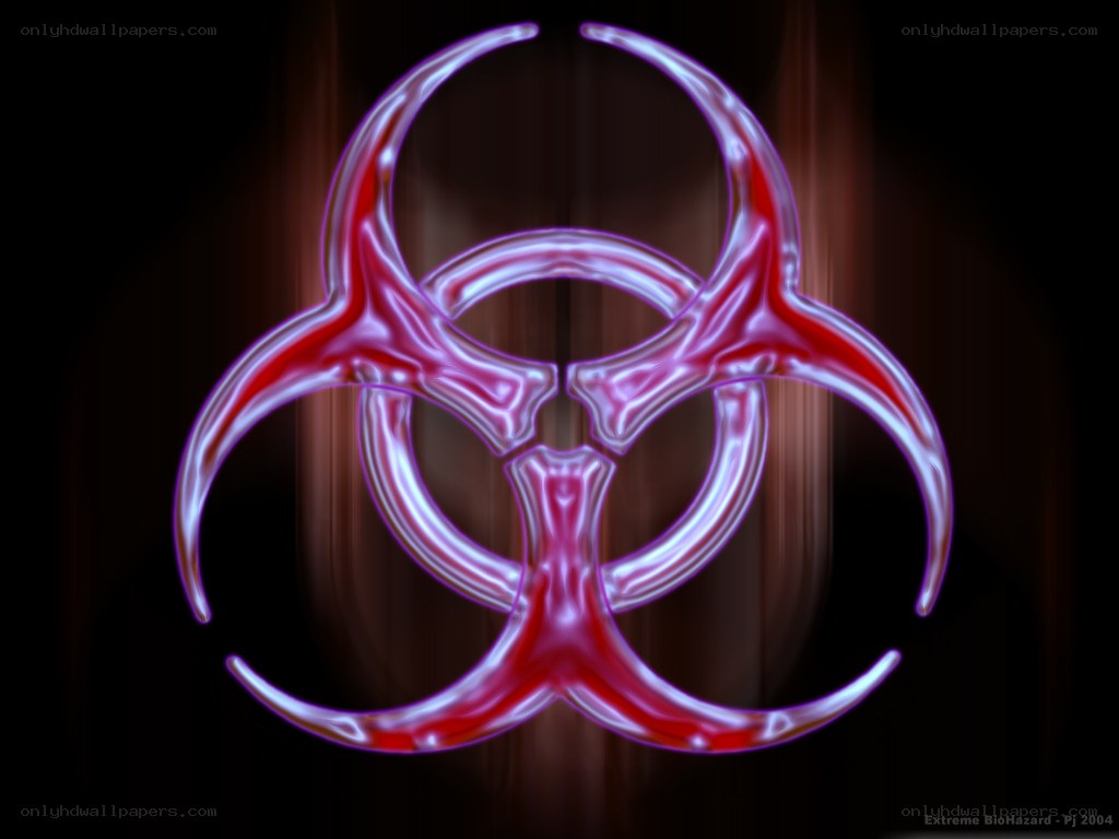 Glowing biohazard symbol