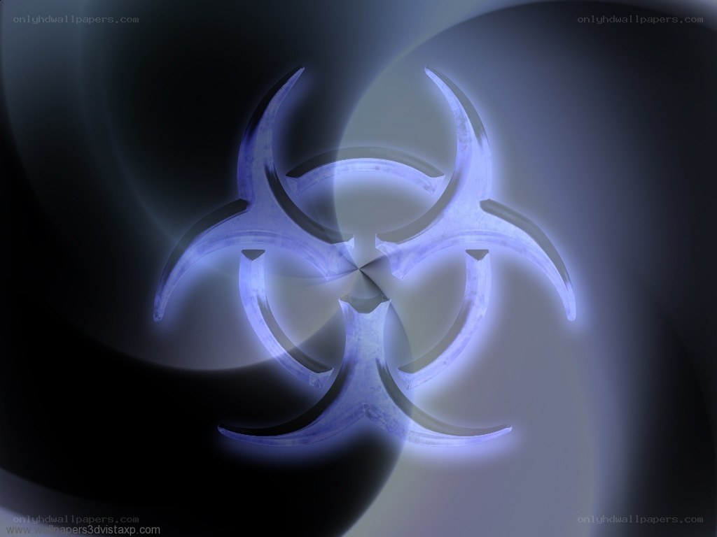 glowing biohazard symbol