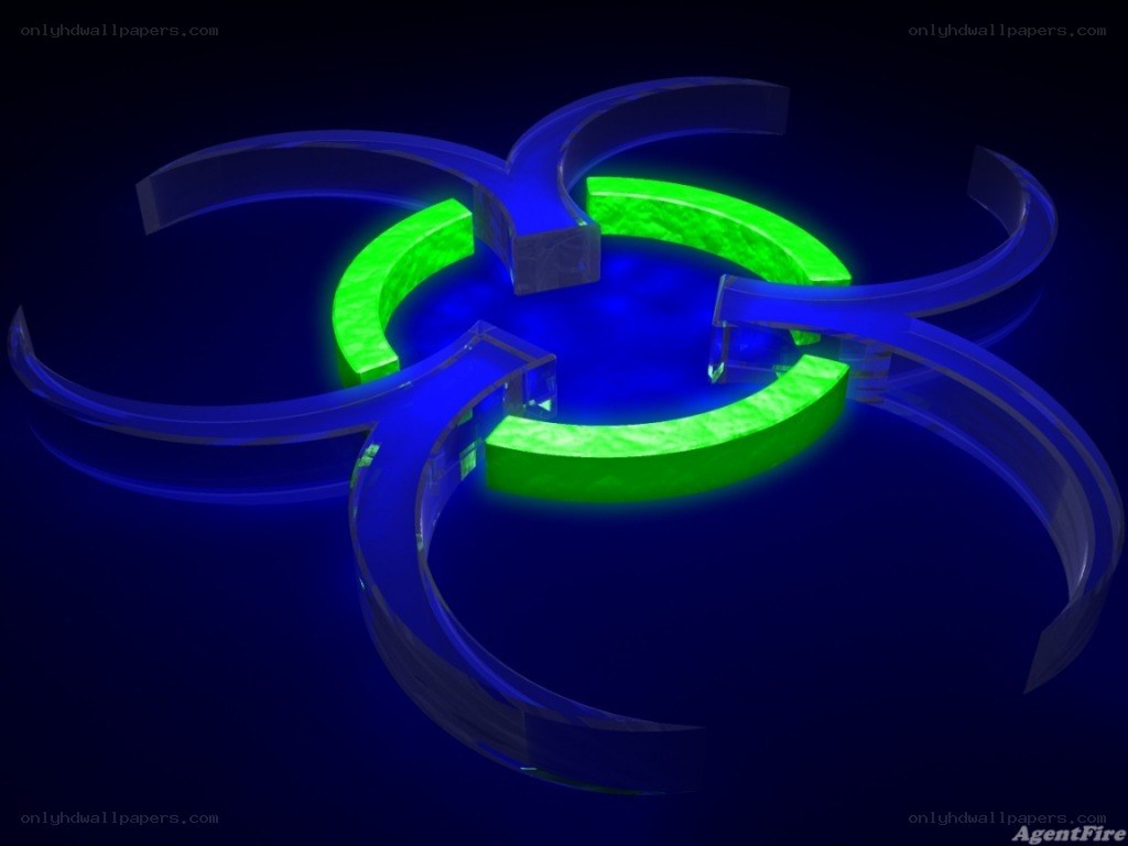 glowing biohazard symbol