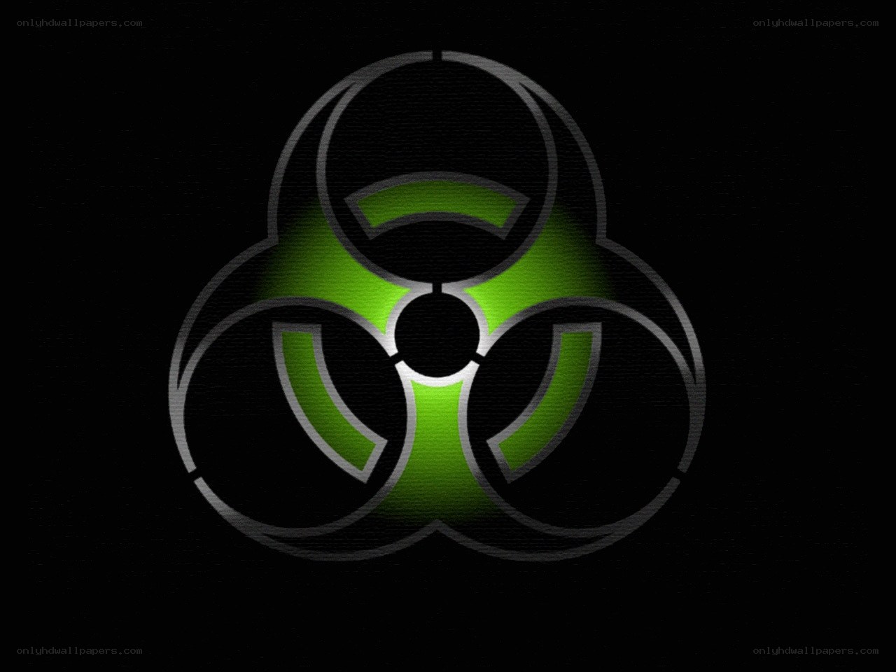 glowing biohazard symbol