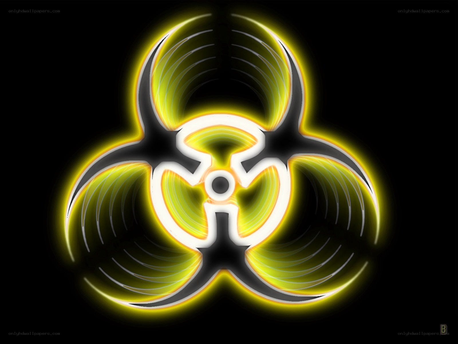glowing biohazard symbol