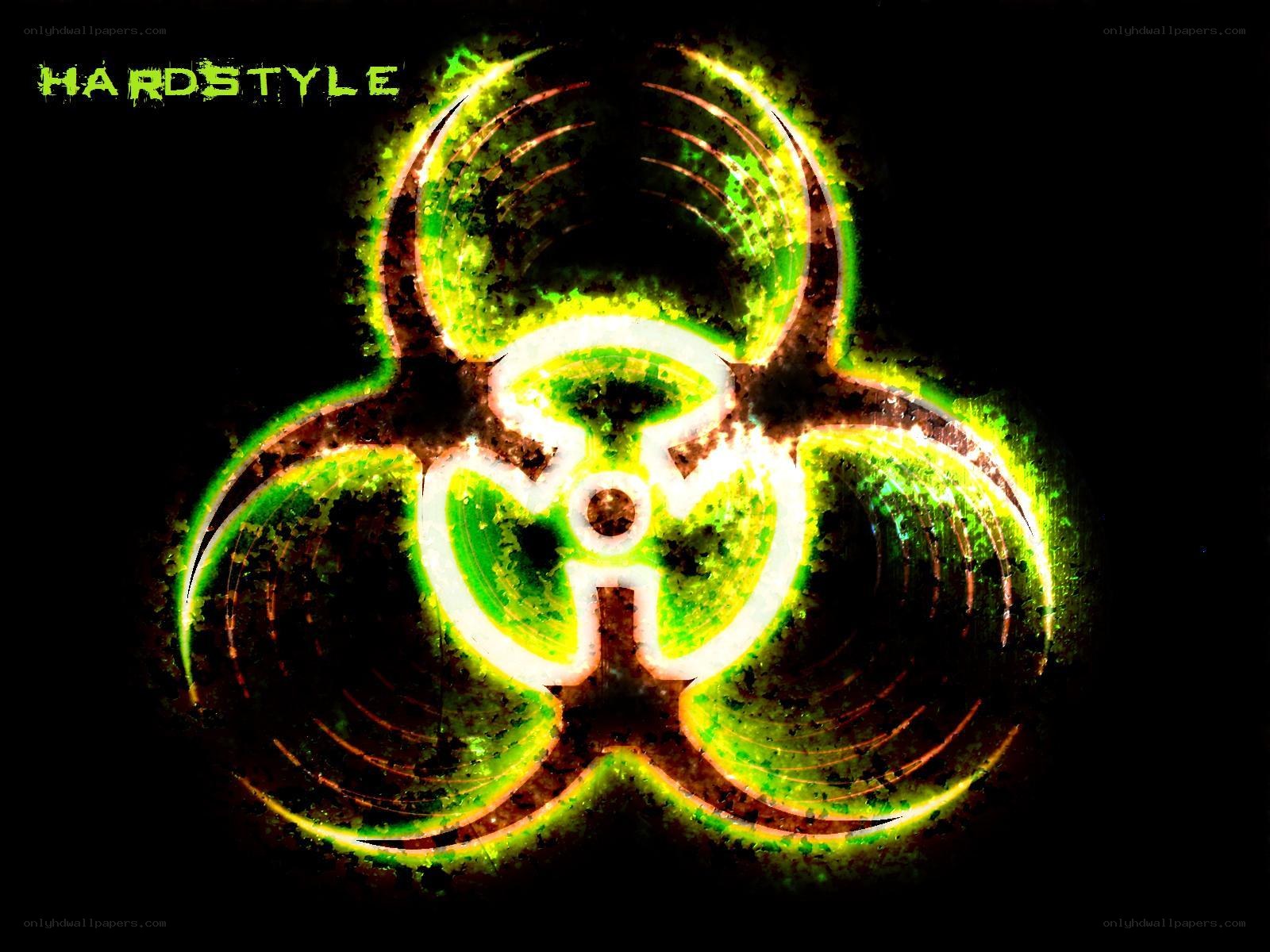 glowing biohazard symbol