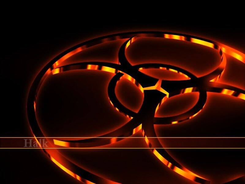 Glowing Biohazard Symbol — Orange