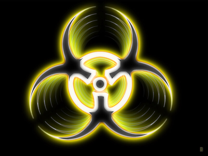 Glowing Biohazard Symbol — Yellow
