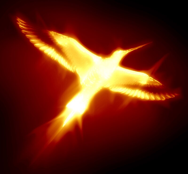 Glowing Bird in Flight — Red