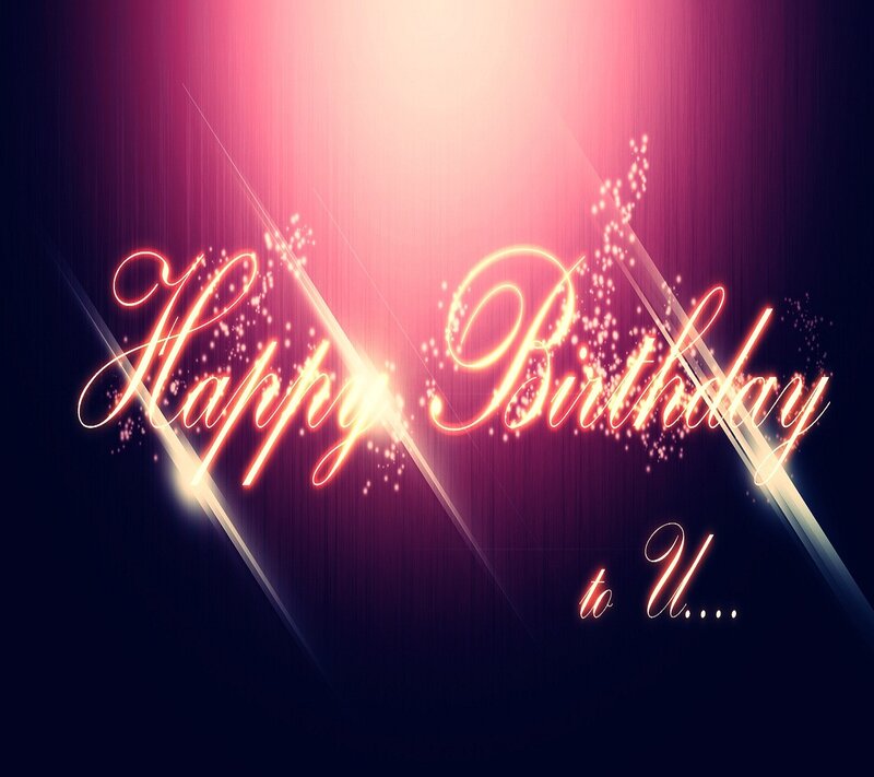 Glowing Birthday Text — Purple