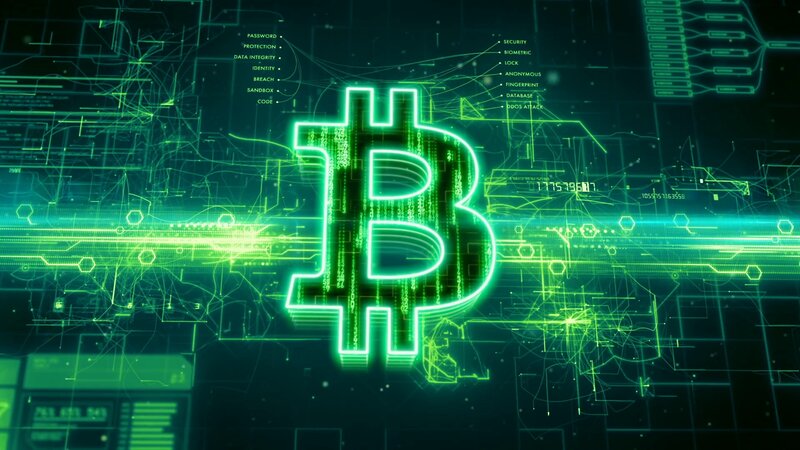 Glowing Bitcoin Symbol