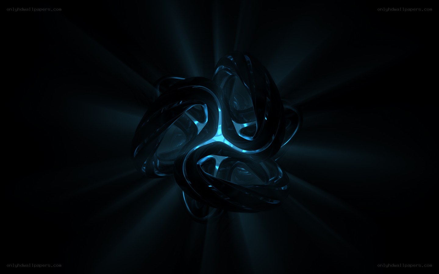 glowing blue abstract sculpture