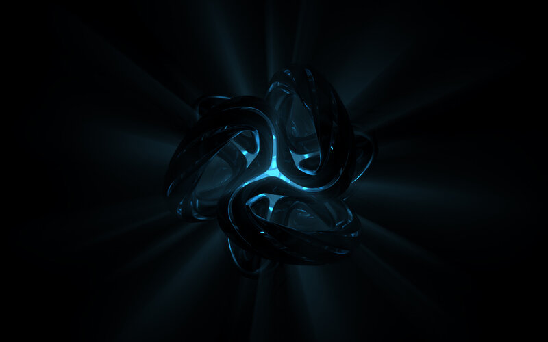 Glowing Blue Abstract Shape — Dark
