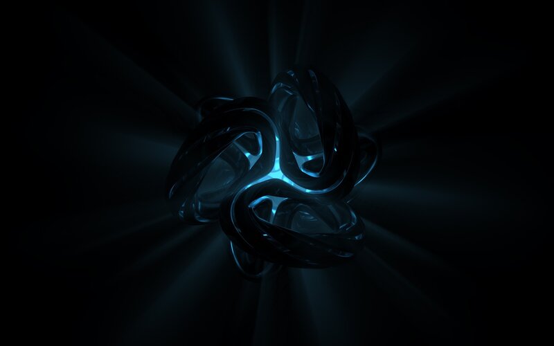 Glowing Blue Abstract Shape