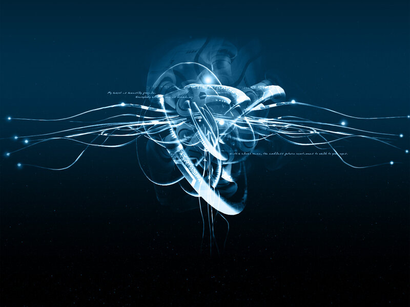 Glowing Blue Abstract Structure