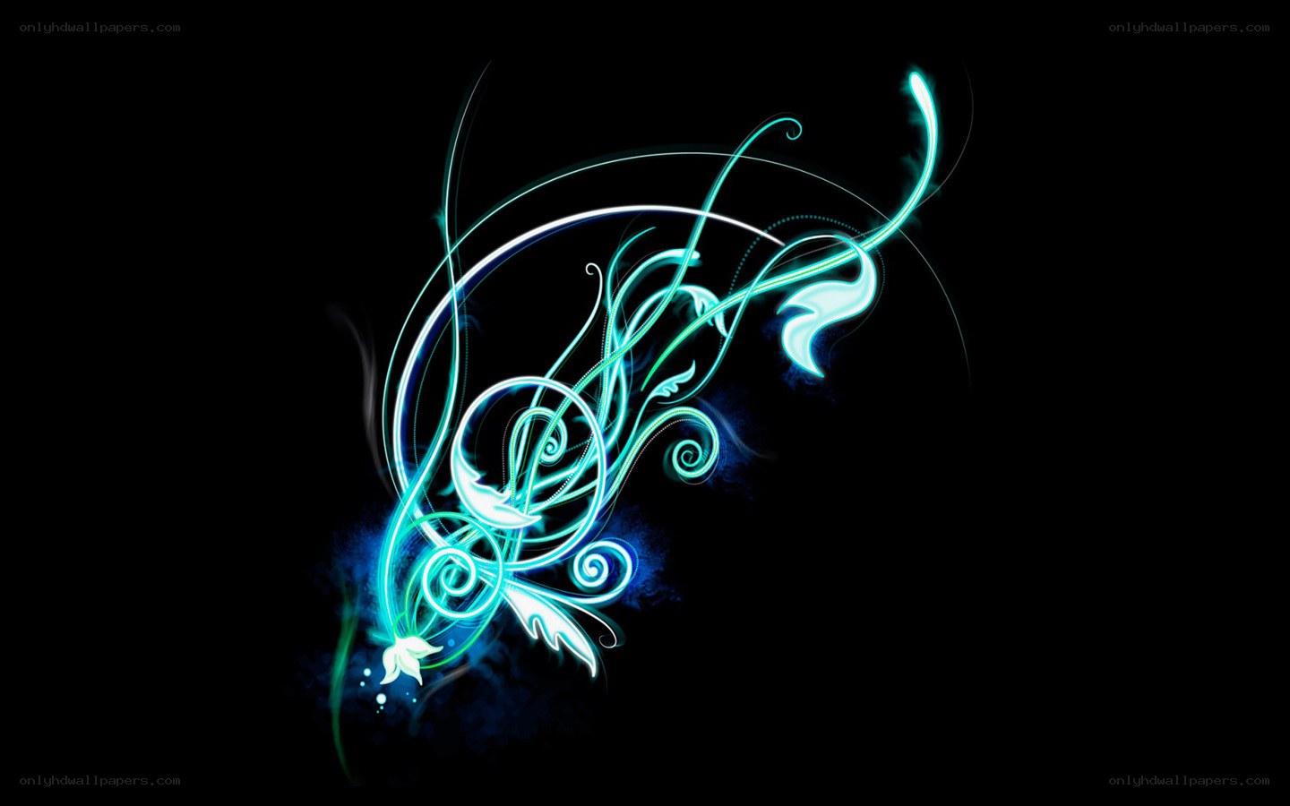 glowing blue abstract swirls