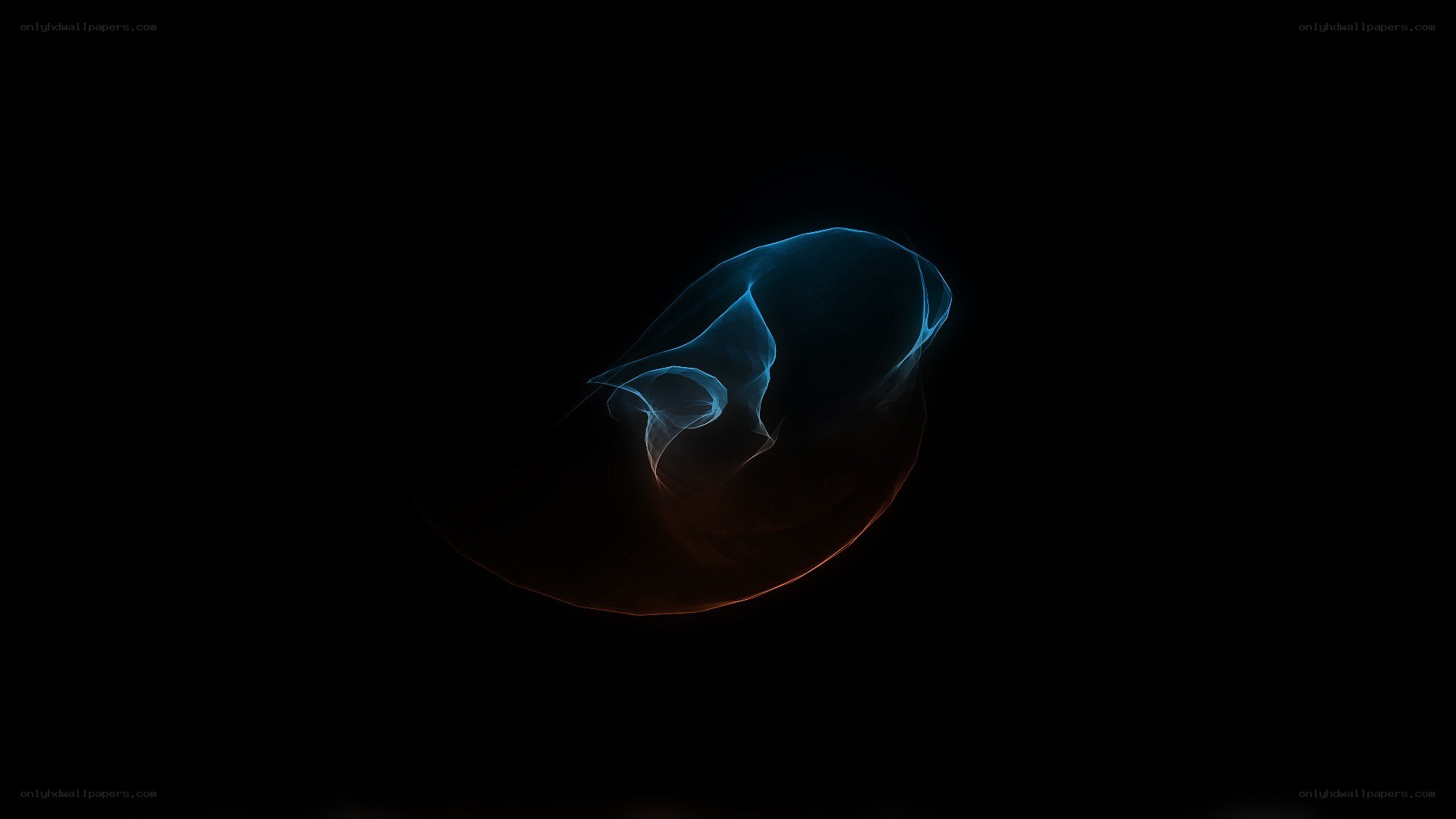 glowing blue and orange abstract form