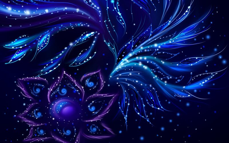 Glowing Blue and Purple Fractal