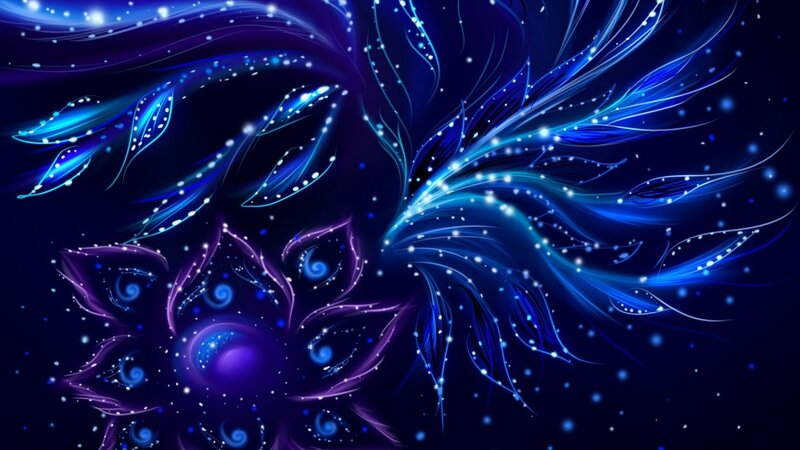 Glowing Blue and Purple Wings