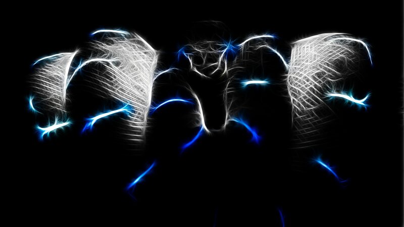 Glowing Blue and White Fists
