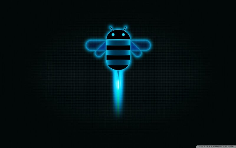 Glowing Blue Android Bee