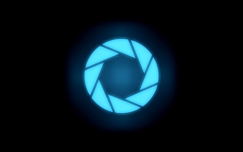 Glowing Blue Aperture