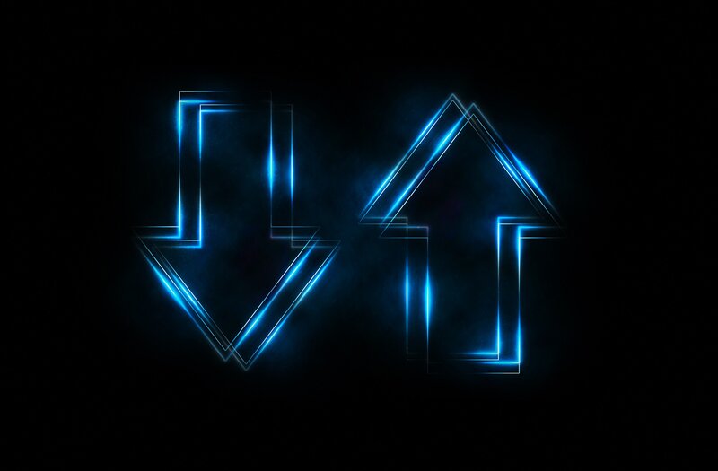 Glowing Blue Arrows