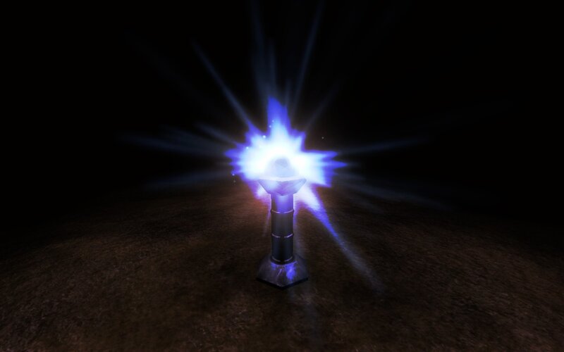 glowing blue artifact