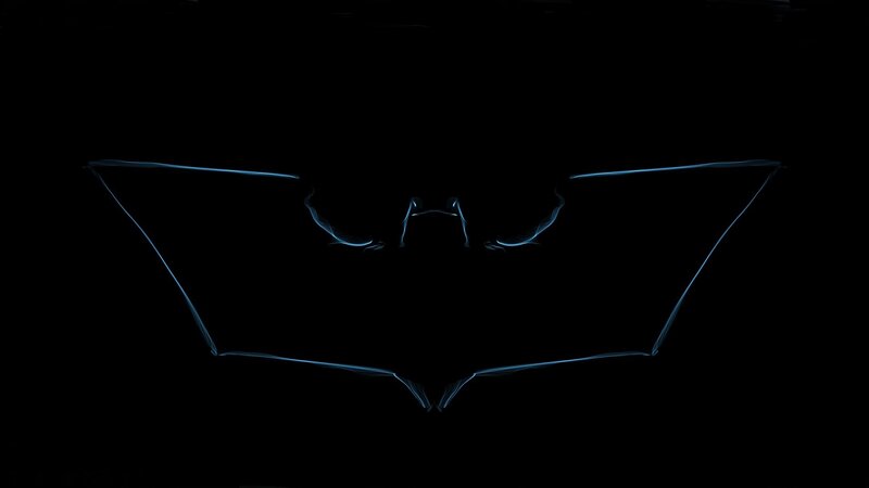 Glowing Blue Bat Symbol