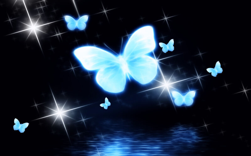 Glowing Blue Butterflies — Dreamy