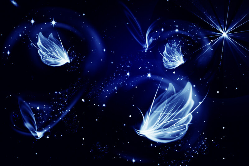 Glowing Blue Butterflies — Ethereal