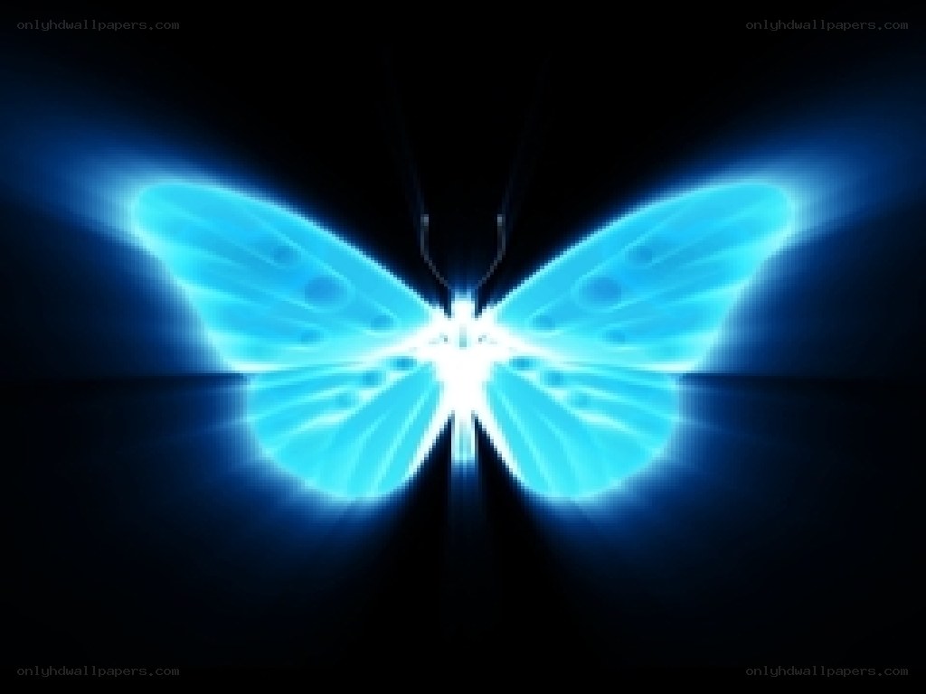 glowing blue butterfly