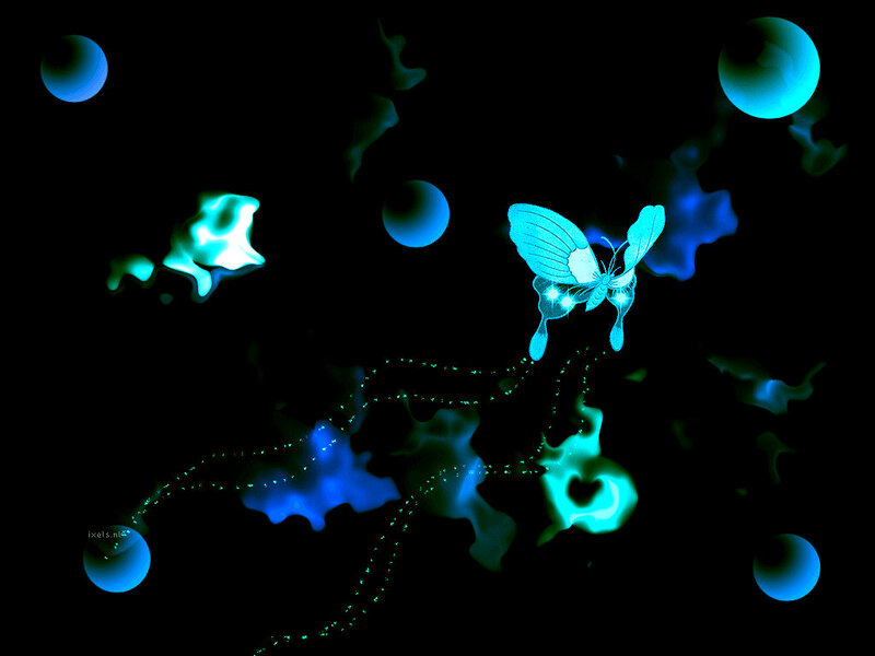 Glowing Blue Butterfly — Ethereal, Night