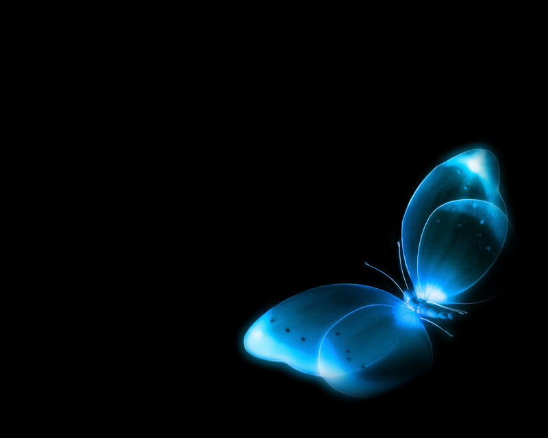 Glowing Blue Butterfly — Serene