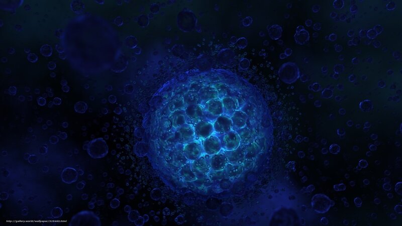 Glowing Blue Cell — Dramatic