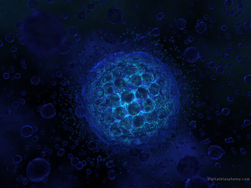 Glowing Blue Cell