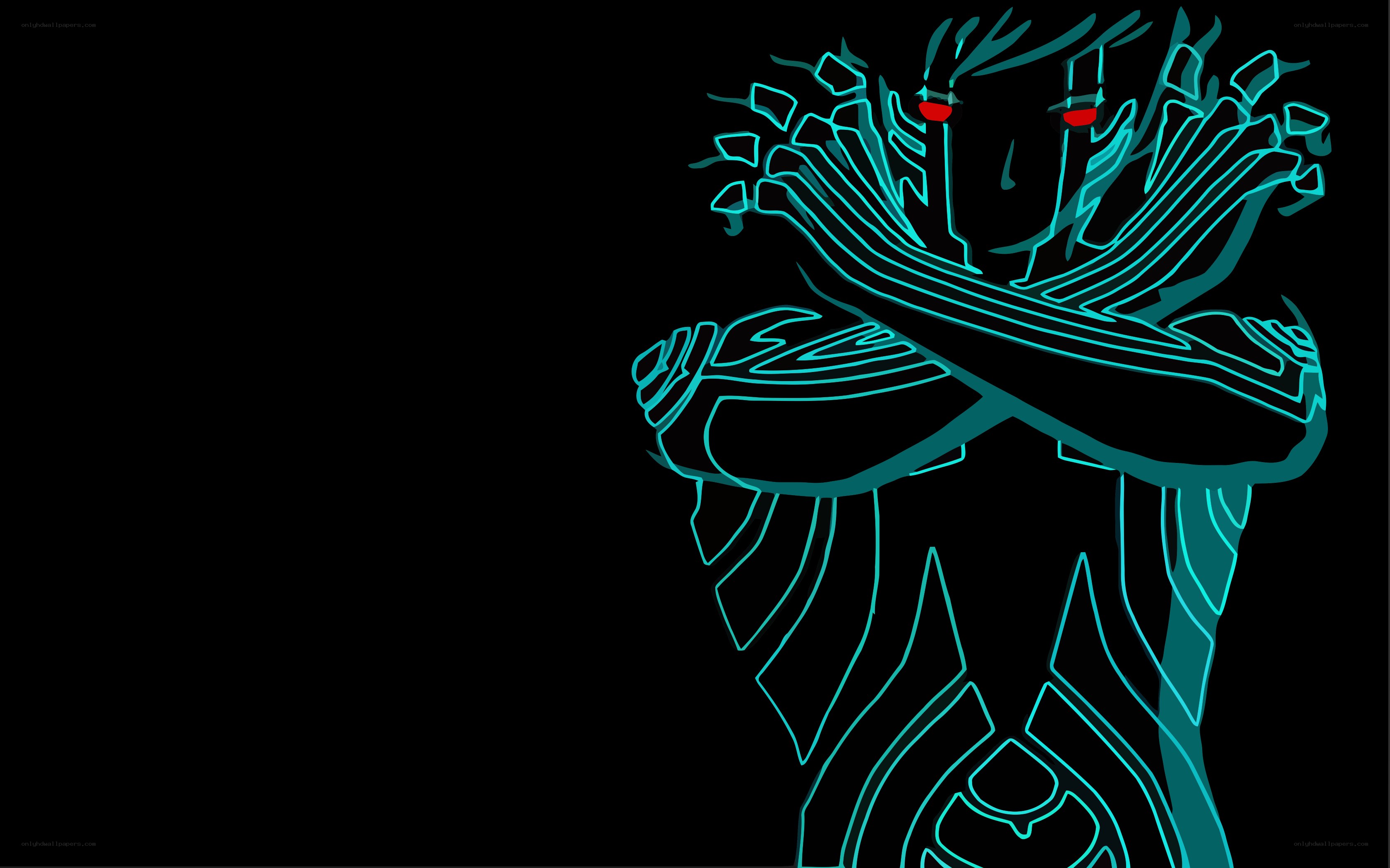 glowing blue character outline