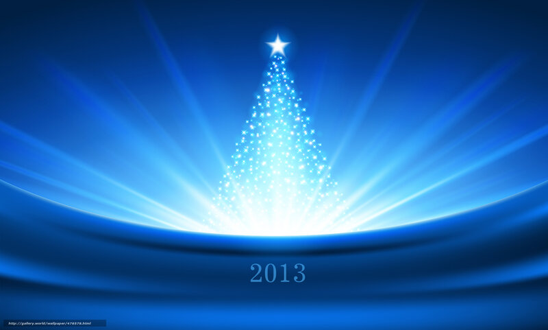 Glowing Blue Christmas Tree — Festive, Night, Digital Art, Star