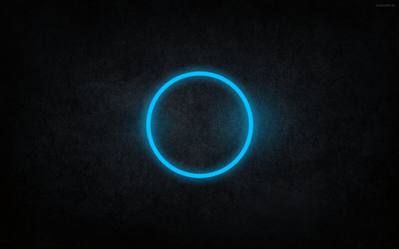 glowing blue circle on dark background