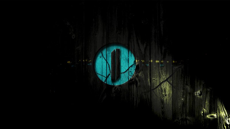 Glowing Blue Circle on Wood