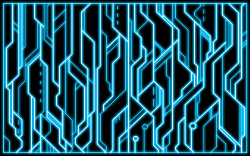 Glowing Blue Circuit Lines — Technological
