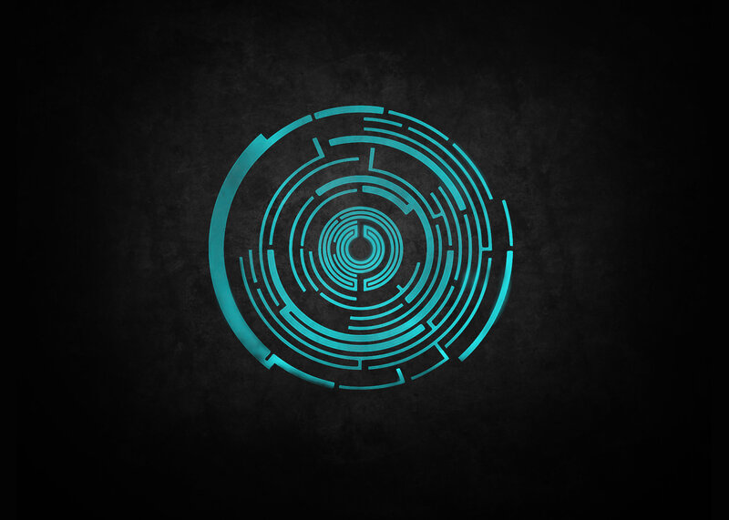 glowing blue circular design