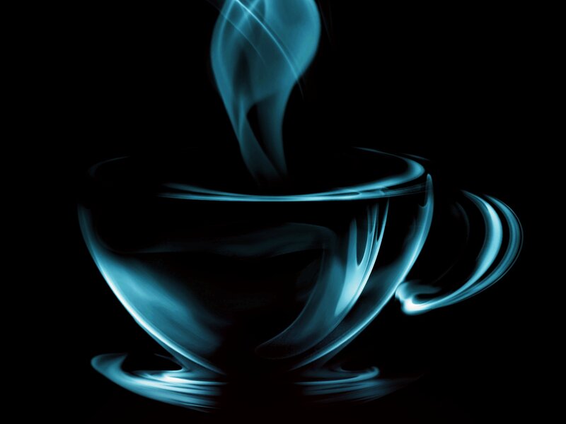 Glowing Blue Coffee Cup