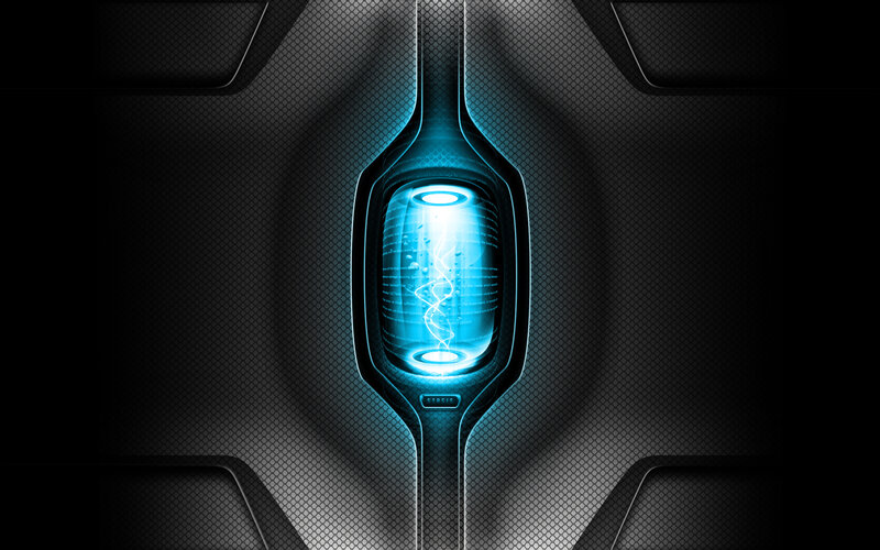 Glowing Blue Container