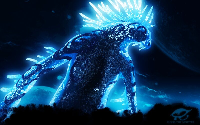 Glowing Blue Creature — Dramatic, Night