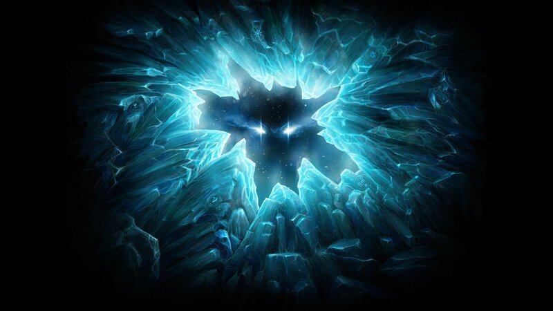glowing blue crystal formation